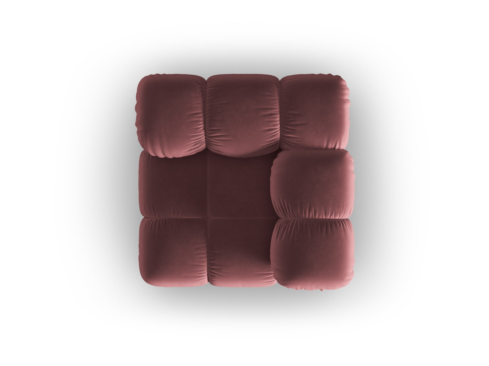 Stylischer Bellis Velour Modul Corner 1 Sitzer in sanften Pastellfarben, perfekt für gemütliche und moderne Wohnkonzepte.