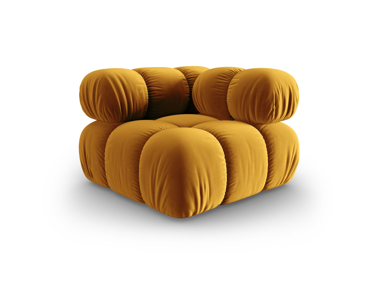 Bellis Velour Modul Corner 1 Sitzer in Yellow-Bluvel präsentiert im Onlineshop von KAQTU Design AG. Modulares Sofa ist von Micadoni