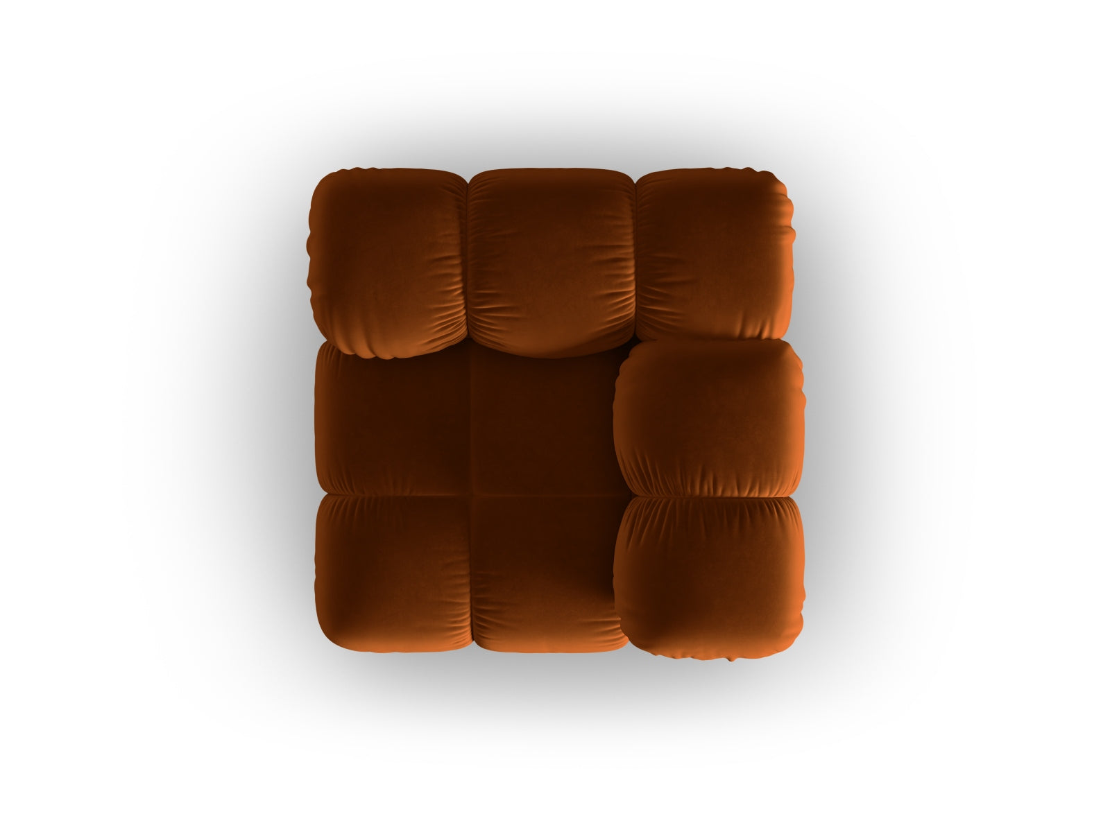 Stylischer Bellis Velour Modul Corner 1 Sitzer in ansprechendem Terracotta, perfekt für kreative Wohnkonzepte und gemütliche Sitzgelegenheiten.