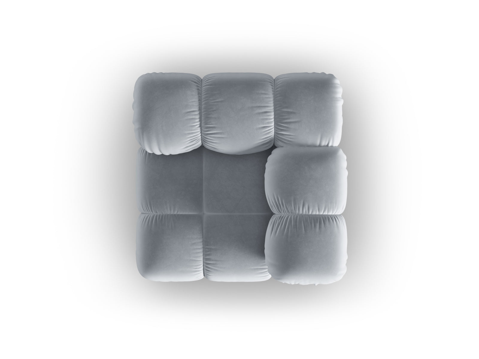 Bellis Velour Modul Corner 1 Sitzer in Light Blue präsentiert im Onlineshop von KAQTU Design AG. Modulares Sofa ist von Micadoni