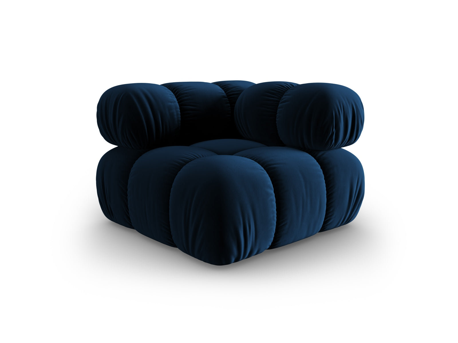 Eleganter Bellis Velour Modul-Ecksofa 1-Sitzer in strahlendem Gelb, ideal für kreative Raumgestaltungen und gemütliche Sitzgelegenheiten.