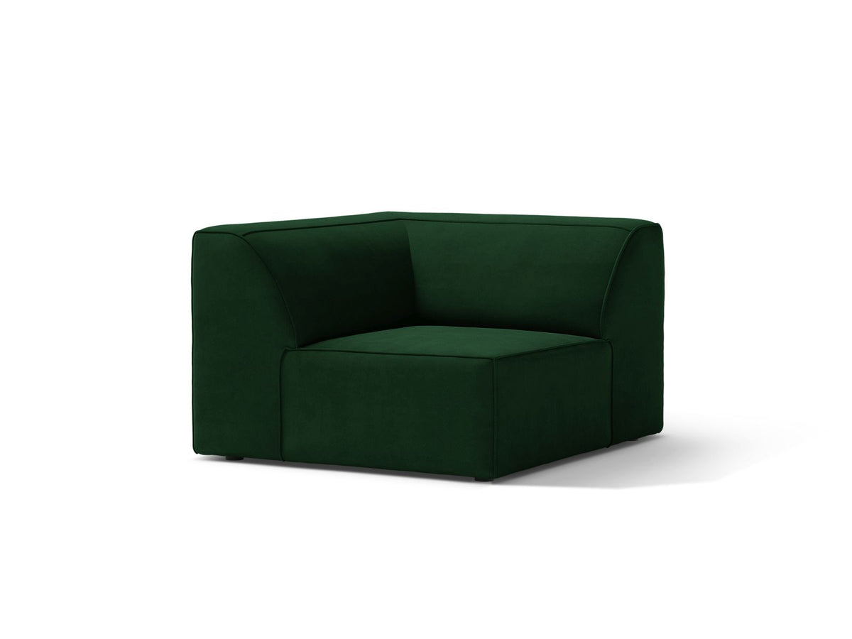 1-Sitzer Eckmodul Jodie in Bottle Green-Bluvel präsentiert im Onlineshop von KAQTU Design AG. Modulares Sofa ist von Micadoni