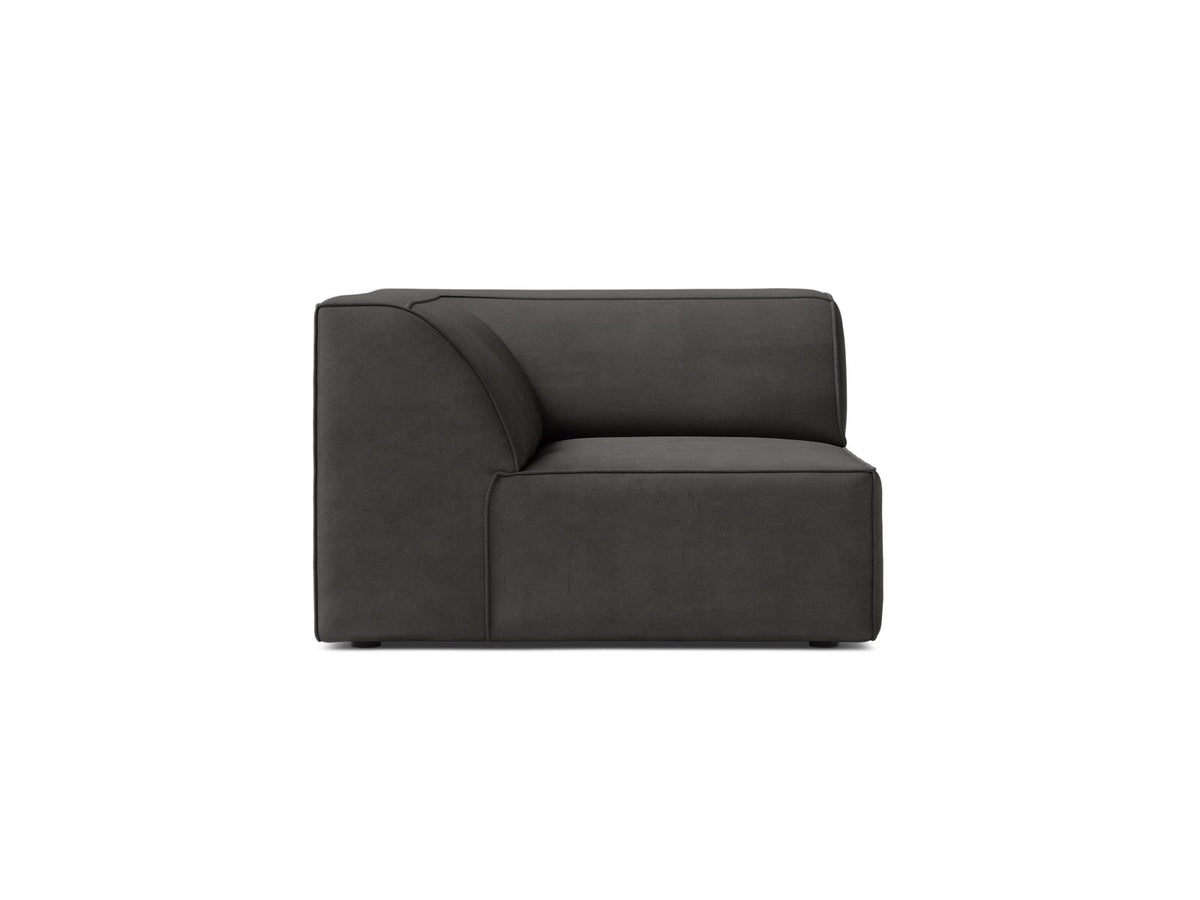 1-Sitzer Eckmodul Jodie in Grey-Bluvel präsentiert im Onlineshop von KAQTU Design AG. Modulares Sofa ist von Micadoni