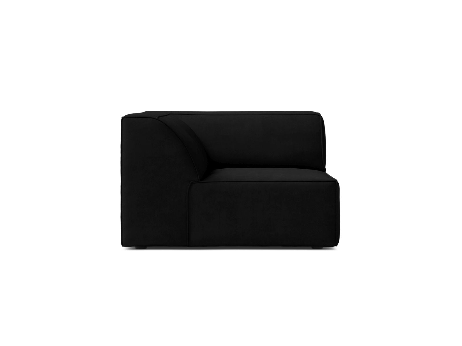 1-Sitzer Eckmodul Jodie in Black-Bluvel präsentiert im Onlineshop von KAQTU Design AG. Modulares Sofa ist von Micadoni