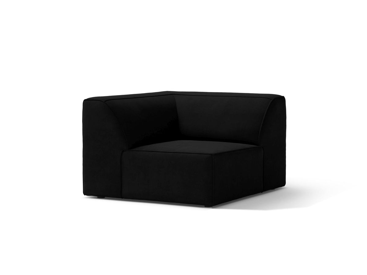 1-Sitzer Eckmodul Jodie in Black-Bluvel präsentiert im Onlineshop von KAQTU Design AG. Modulares Sofa ist von Micadoni