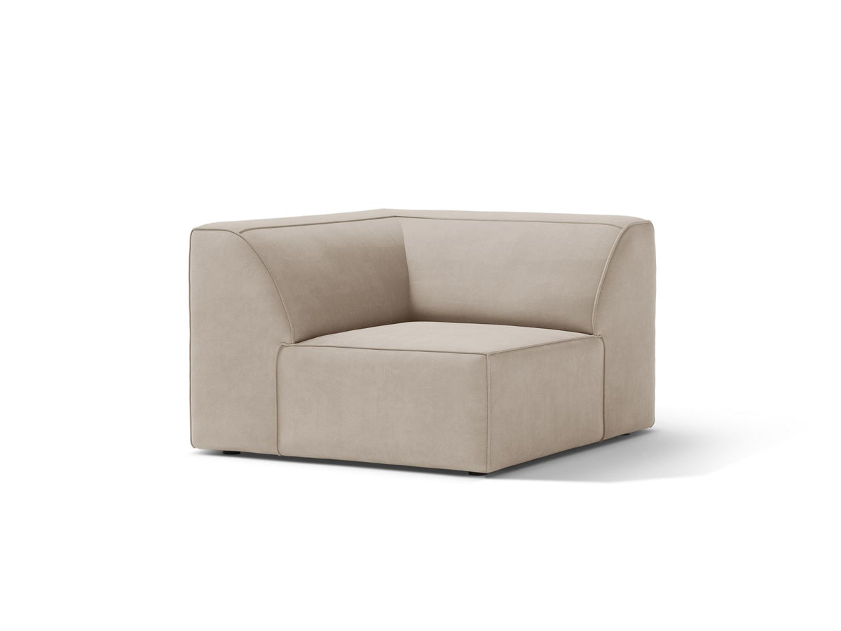 1-Sitzer Eckmodul Jodie in Dark Beige-Bluvel präsentiert im Onlineshop von KAQTU Design AG. Modulares Sofa ist von Micadoni