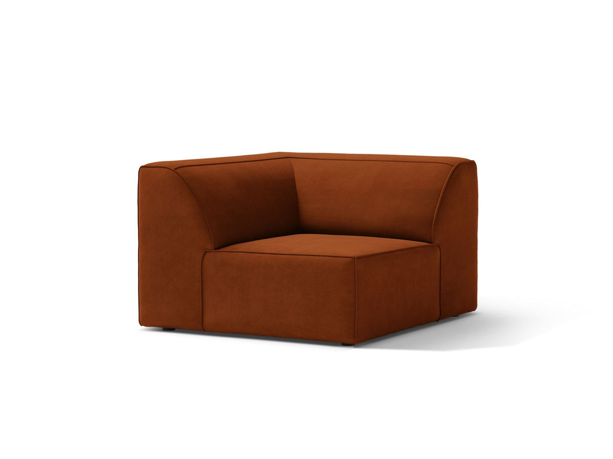 1-Sitzer Eckmodul Jodie in Terracotta-Bluvel präsentiert im Onlineshop von KAQTU Design AG. Modulares Sofa ist von Micadoni