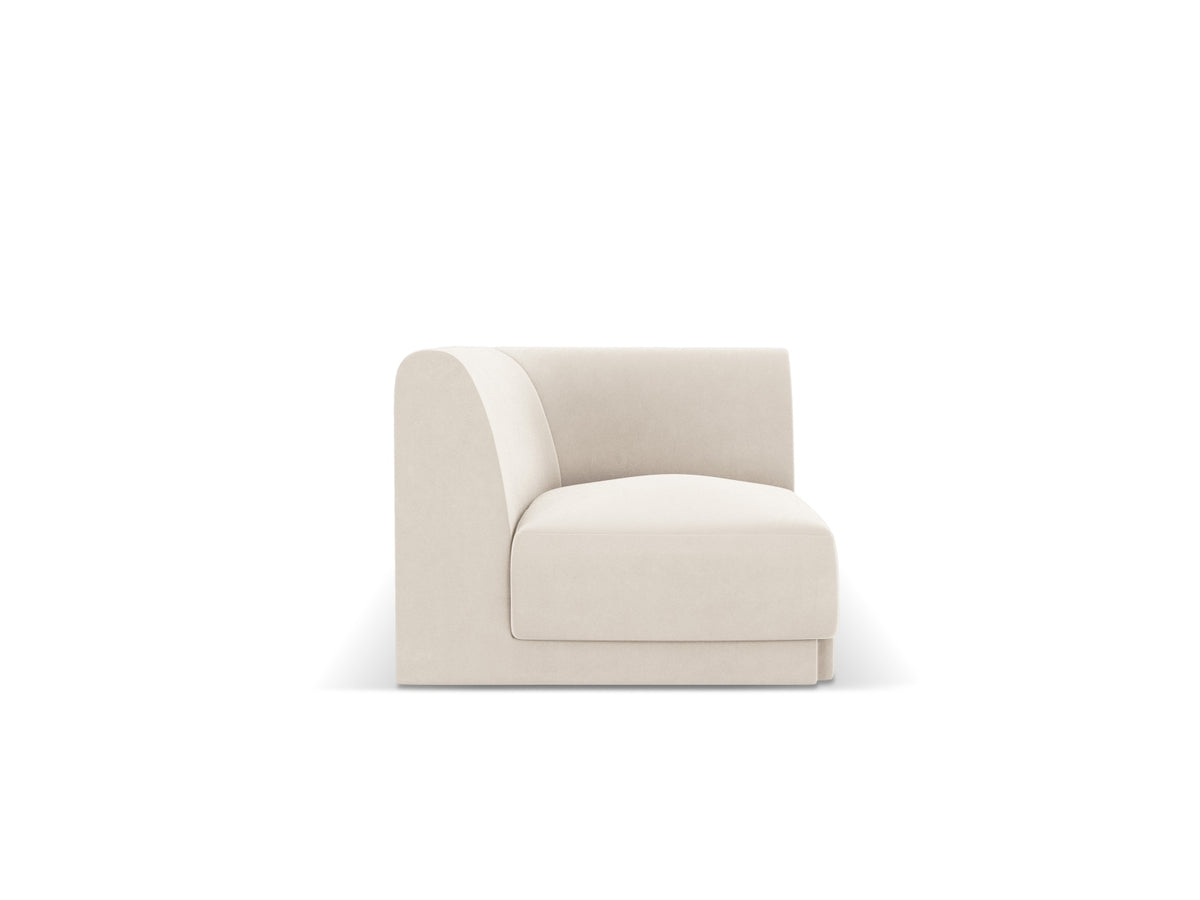 Miley Velour Modul Corner 1 Sitzer in Light Beige-Bluvel präsentiert im Onlineshop von KAQTU Design AG. Modulares Sofa ist von Micadoni