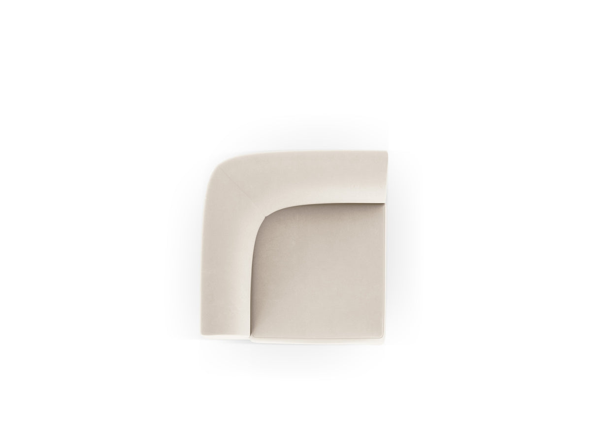 Miley Velour Modul Corner 1 Sitzer in Light Beige-Bluvel präsentiert im Onlineshop von KAQTU Design AG. Modulares Sofa ist von Micadoni