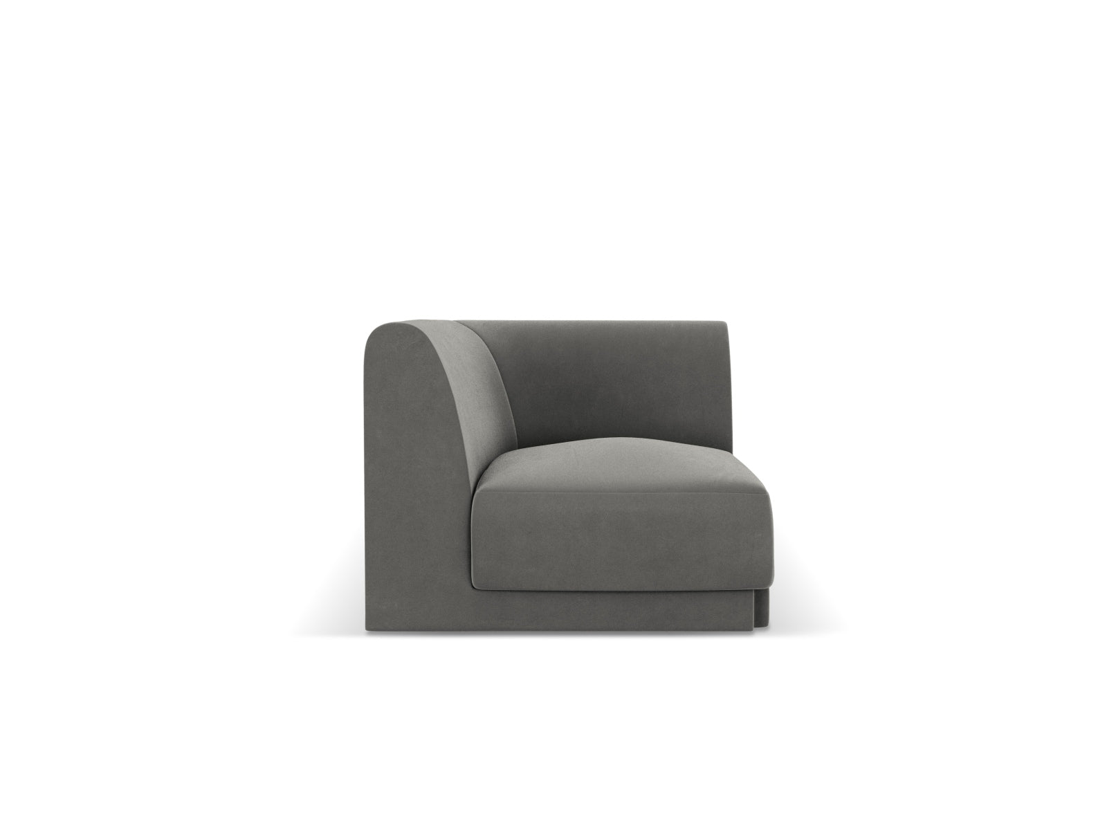 Miley Velour Modul Corner 1 Sitzer in Light Grey präsentiert im Onlineshop von KAQTU Design AG. Modulares Sofa ist von Micadoni