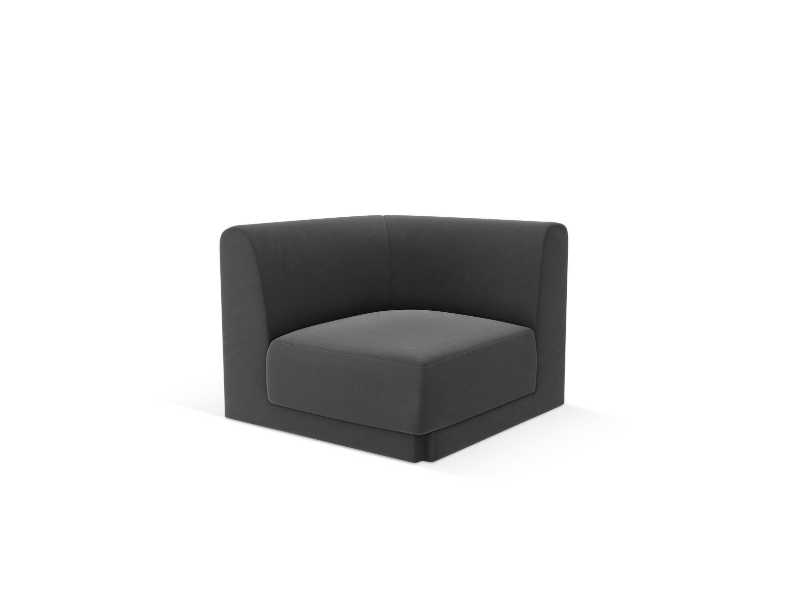 Eleganter Miley Velour Modul Corner 1 Sitzer in Grau-Blau, ideal für stilvolle Wohnräume. Hochwertiges Design von Micadoni.