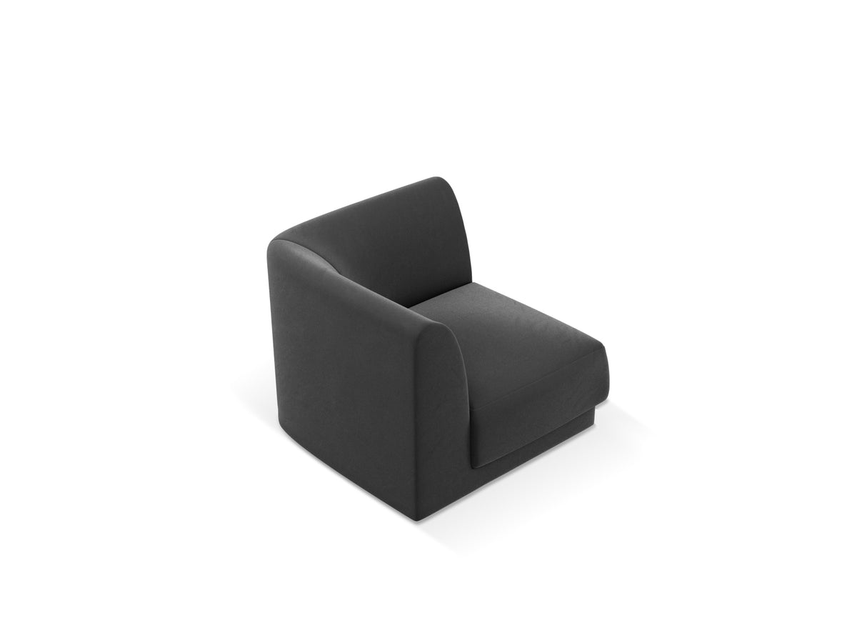 Miley Velour Modul Corner 1 Sitzer in Grey-Bluvel präsentiert im Onlineshop von KAQTU Design AG. Modulares Sofa ist von Micadoni
