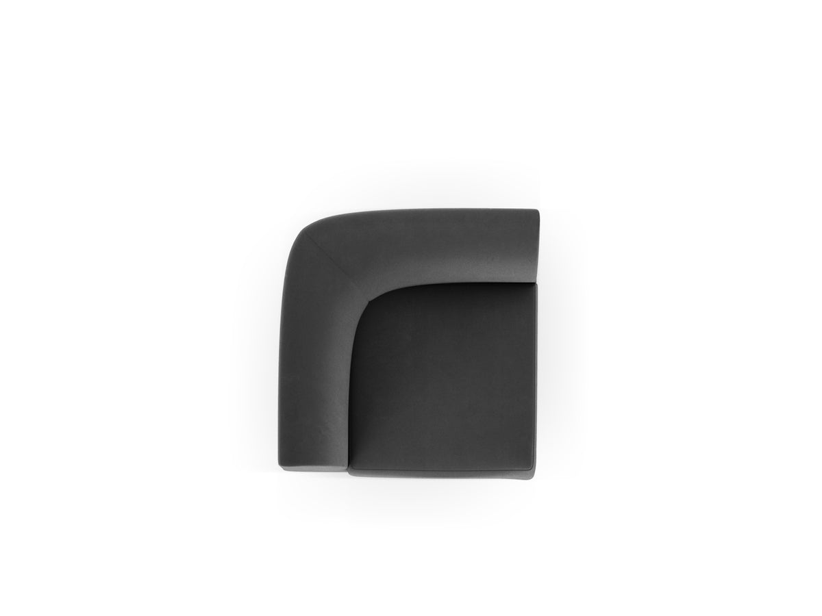 Miley Velour Modul Corner 1 Sitzer in Grey-Bluvel präsentiert im Onlineshop von KAQTU Design AG. Modulares Sofa ist von Micadoni