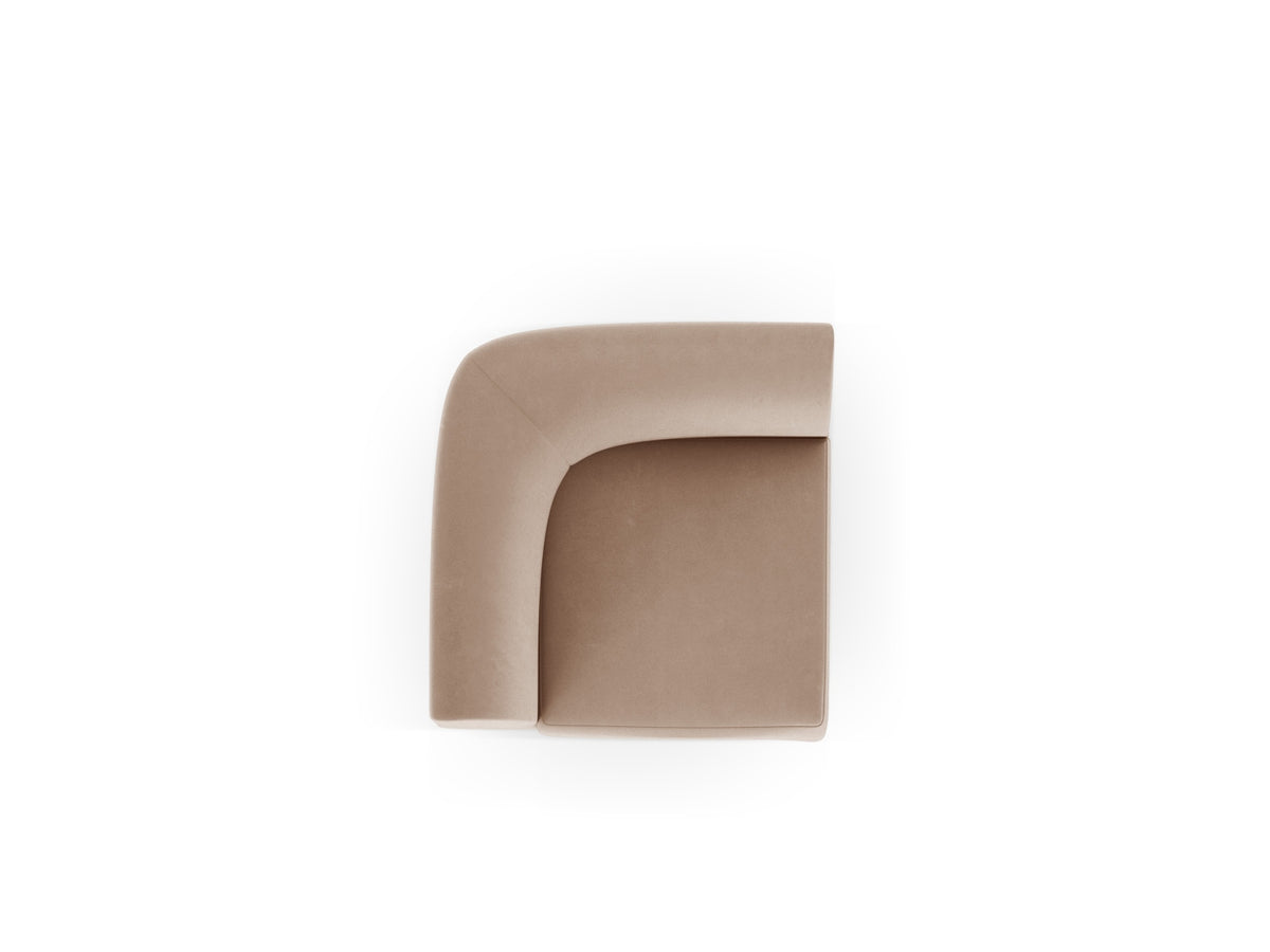 Miley Velour Modul Corner 1 Sitzer in Cappuccino-Bluvel präsentiert im Onlineshop von KAQTU Design AG. Modulares Sofa ist von Micadoni