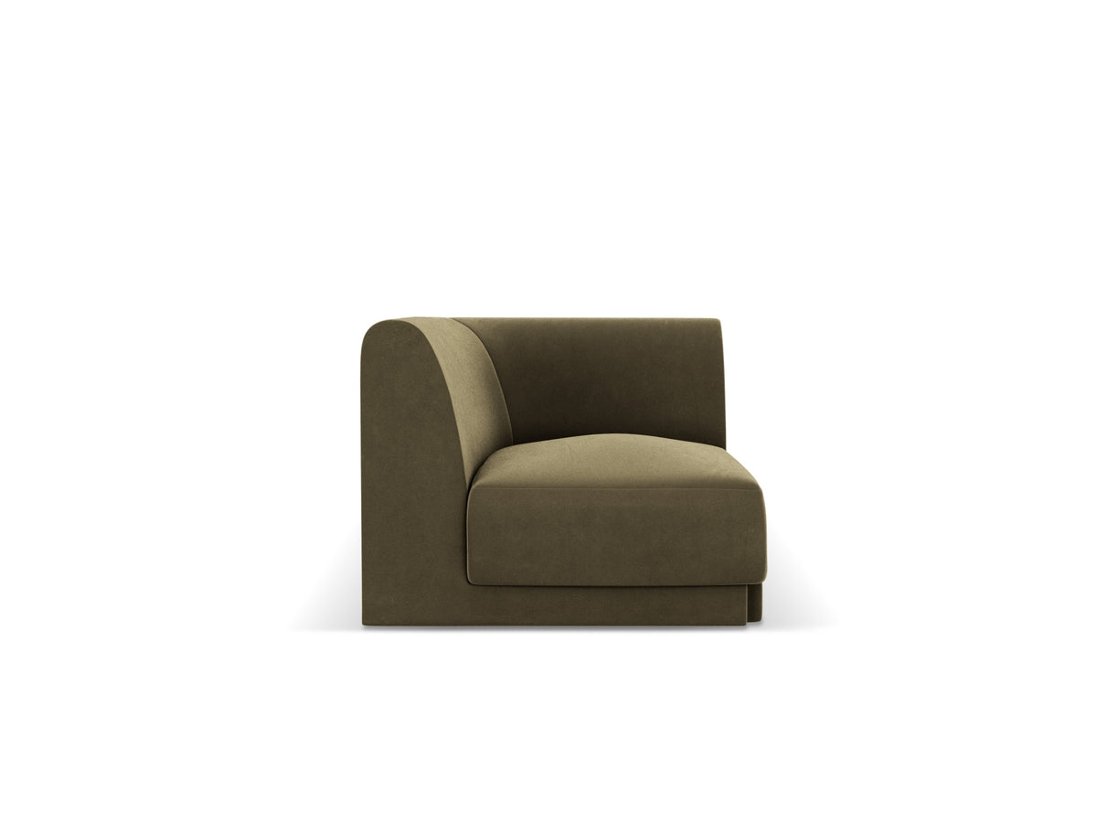Miley Velour Modul Corner 1 Sitzer in Green-Bluvel präsentiert im Onlineshop von KAQTU Design AG. Modulares Sofa ist von Micadoni