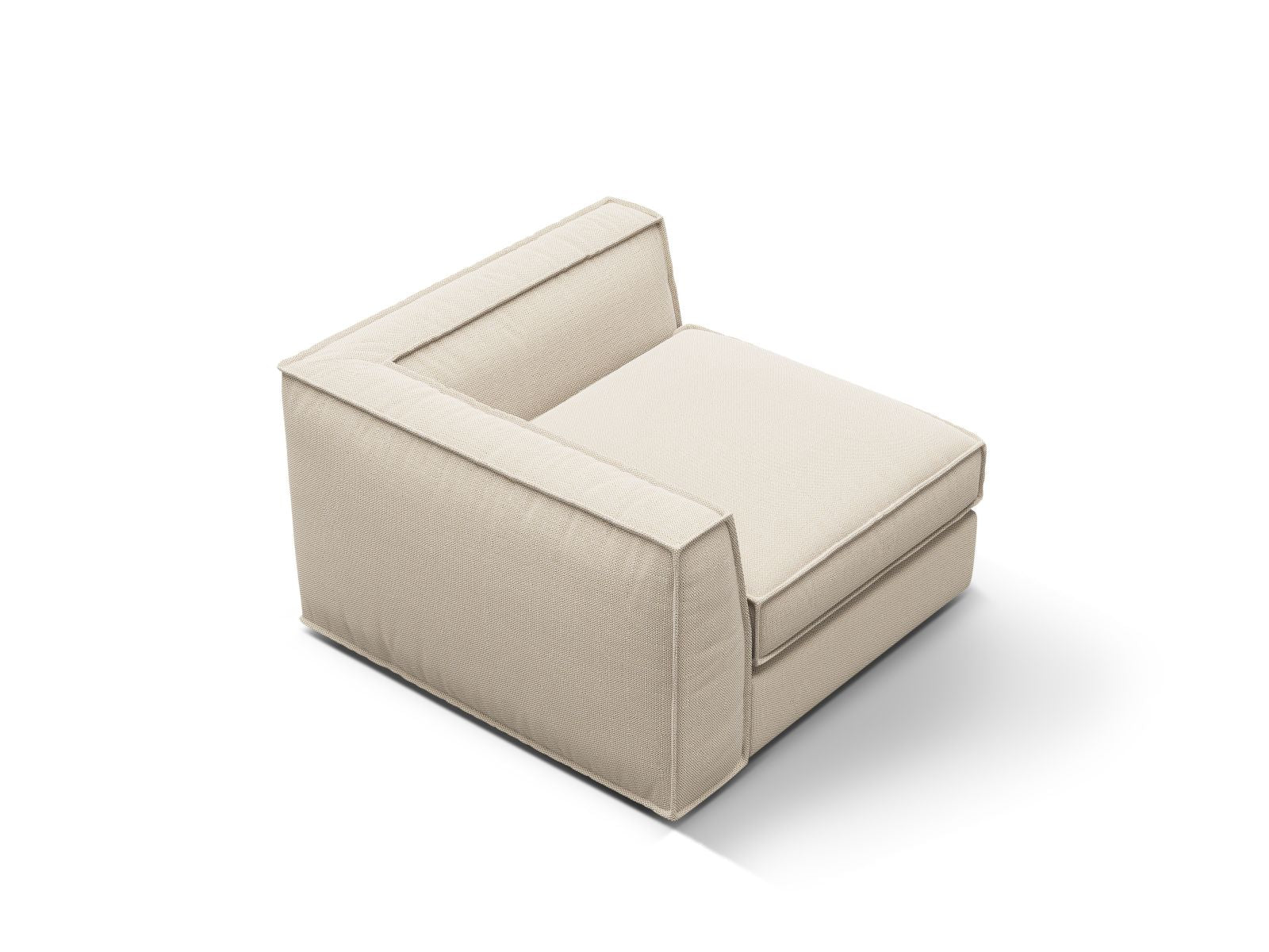 Beige Eckmodul Pola von Micadoni, perfekt für individuelle Sofa-Kombinationen, vereint modernen Chic mit vielseitiger Funktionalität.