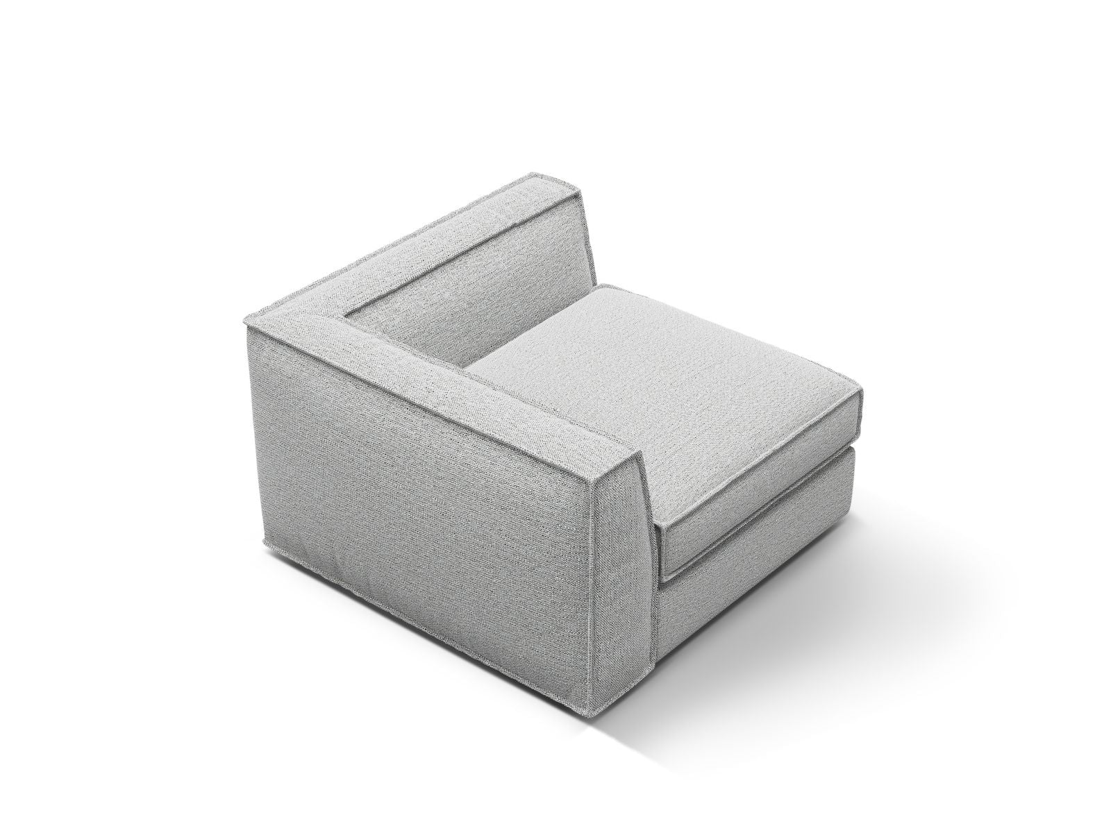 Elegantes 1-Sitzer Eckmodul Pola in dezentem Grau, ideal für individuelle Sofa-Kombinationen und zeitgemäße Einrichtungskonzepte.