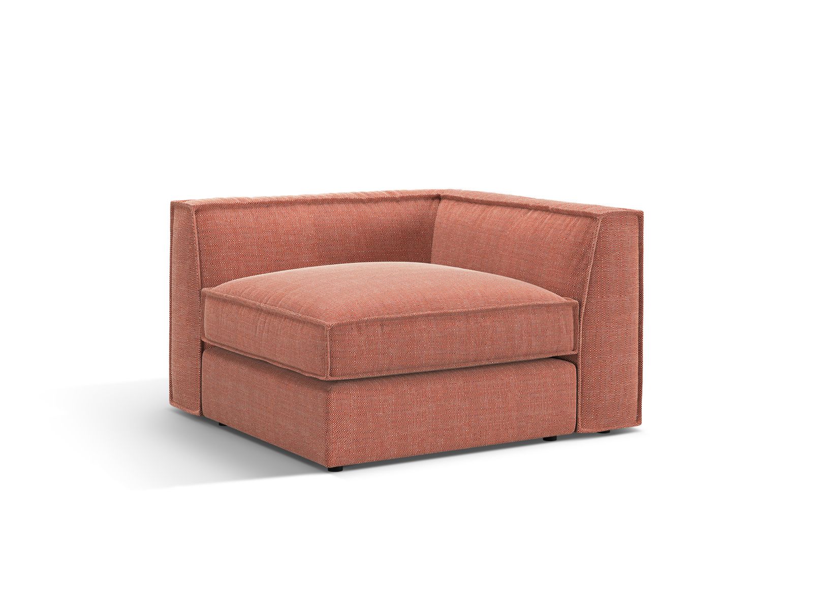 Elegantes 1-Sitzer Eckmodul Pola in stilvollem Red-Babel, ideal für individuelle Sofa-Kombinationen im modernen Wohnraum.