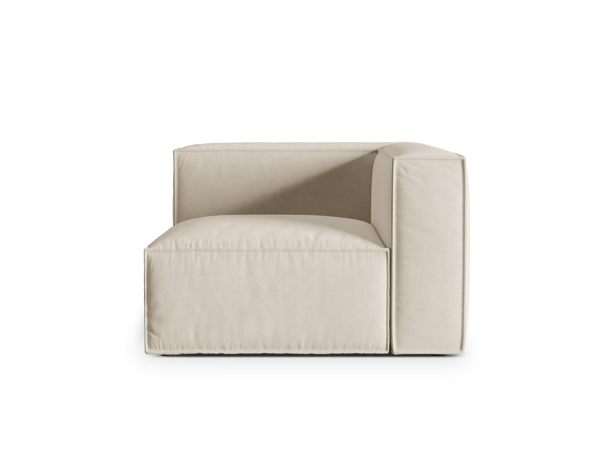 Nuria Velour Modul Corner 1 Sitzer in Beige-Paris präsentiert im Onlineshop von KAQTU Design AG. Modulares Sofa ist von Micadoni