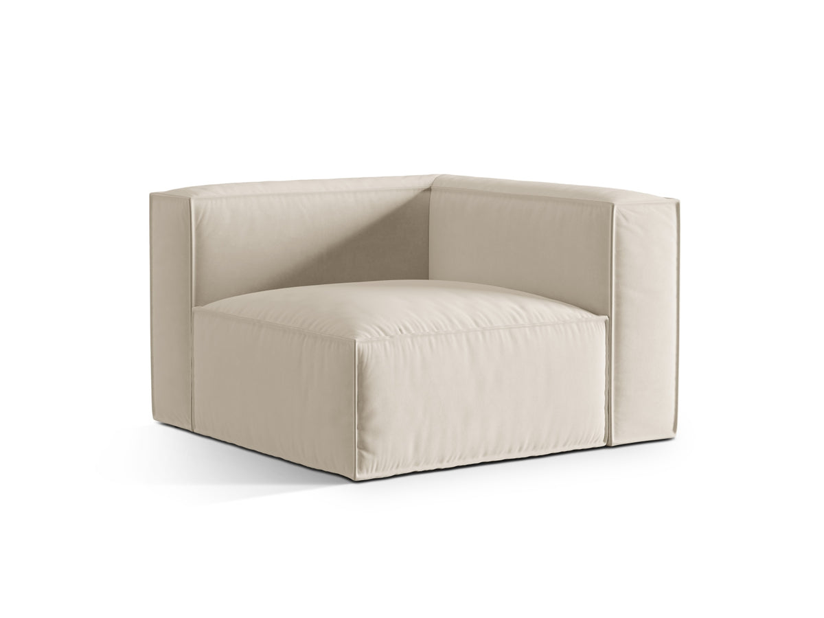 Nuria Velour Modul Corner 1 Sitzer in Beige-Paris präsentiert im Onlineshop von KAQTU Design AG. Modulares Sofa ist von Micadoni