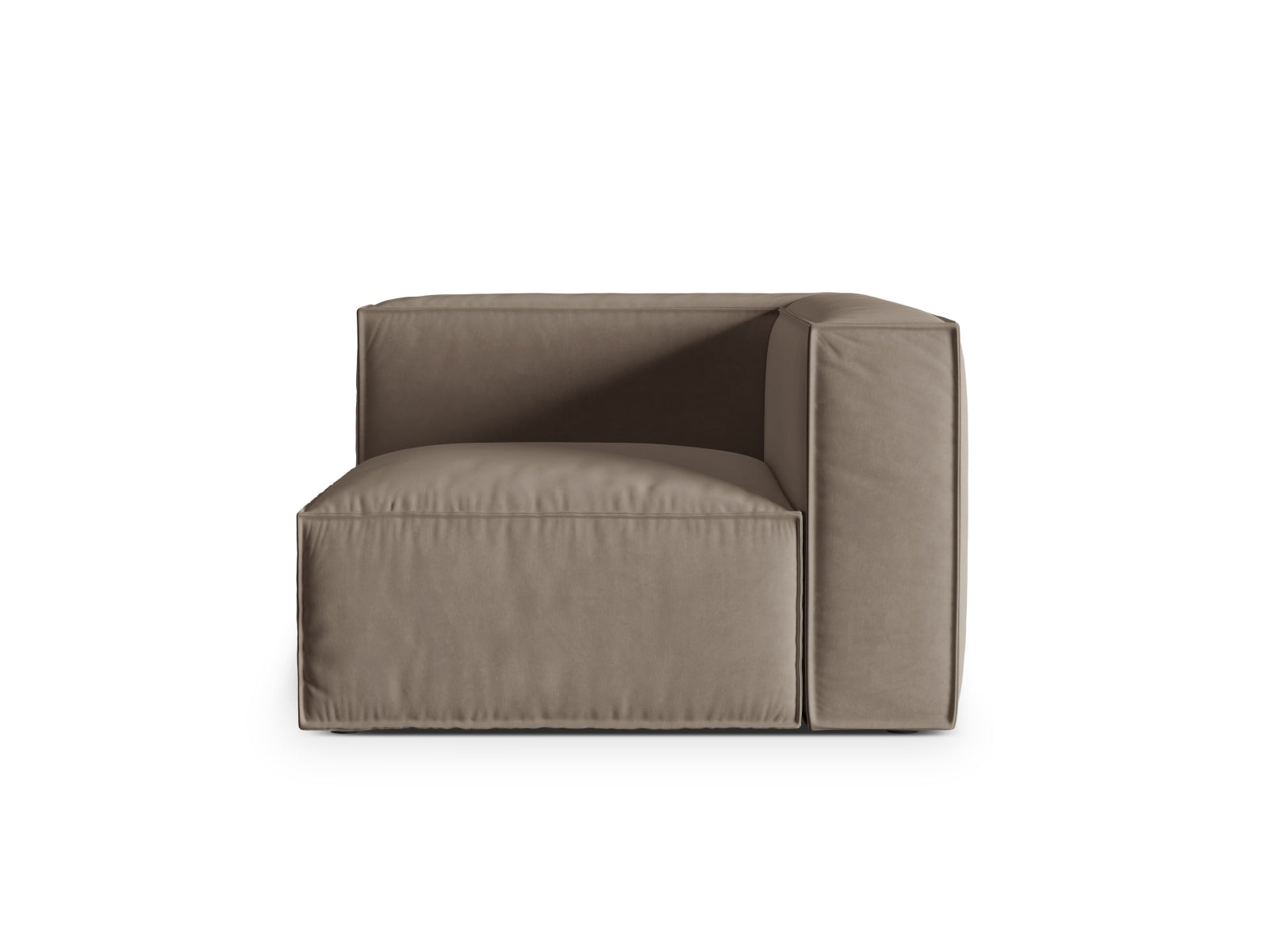 Nuria Velour Modul Corner 1 Sitzer in Warm grey präsentiert im Onlineshop von KAQTU Design AG. Modulares Sofa ist von Micadoni
