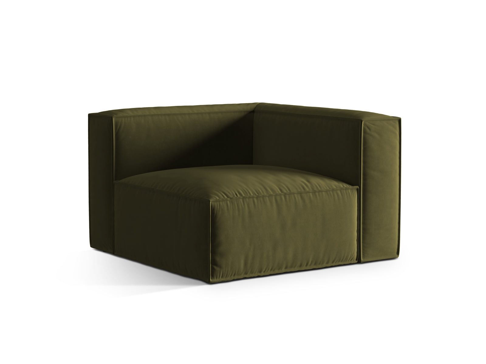 Nuria Velour Modul Corner 1 Sitzer in Moss Green Melange-Paris präsentiert im Onlineshop von KAQTU Design AG. Modulares Sofa ist von Micadoni