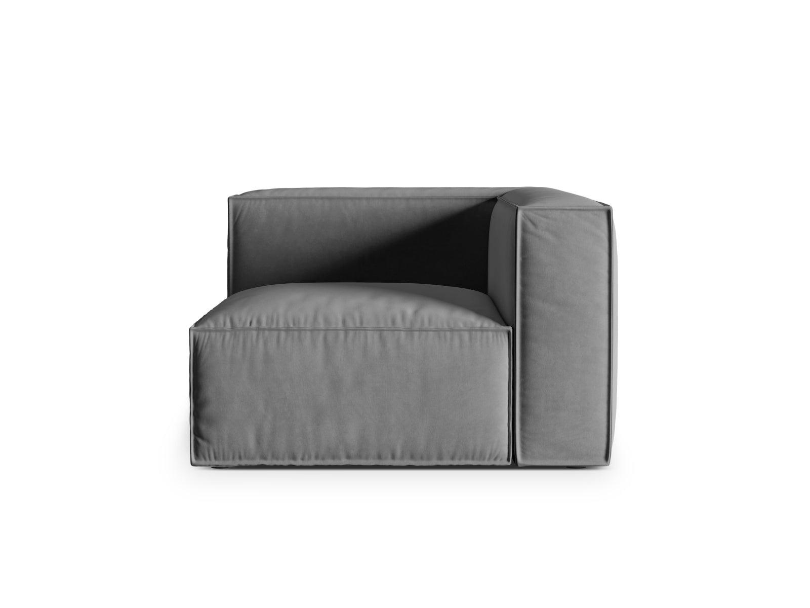Nuria Velour Modul Corner 1 Sitzer in Grey präsentiert im Onlineshop von KAQTU Design AG. Modulares Sofa ist von Micadoni