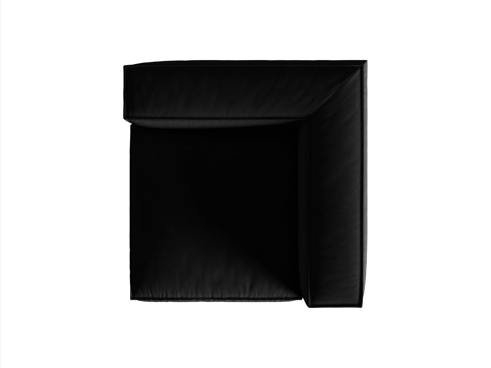 Eleganter Nuria Velour Modul Corner 1 Sitzer in Schwarz, ideal für stilvolle Wohnräume und komfortable Auszeiten.
