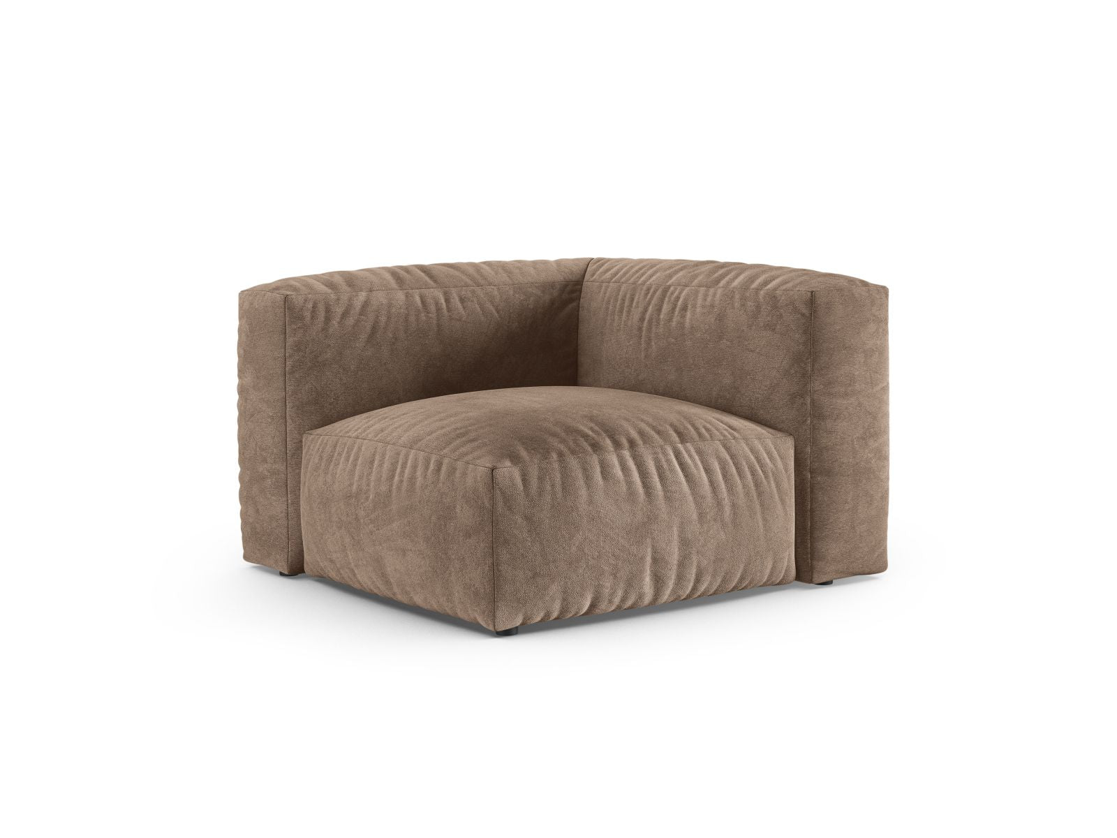 Elegantes 1-Sitzer Eckmodul XL Martina in stilvollem Dark Beige-Vogue, ideal für individuelle Sofa-Gestaltung im modernen Wohnraum.