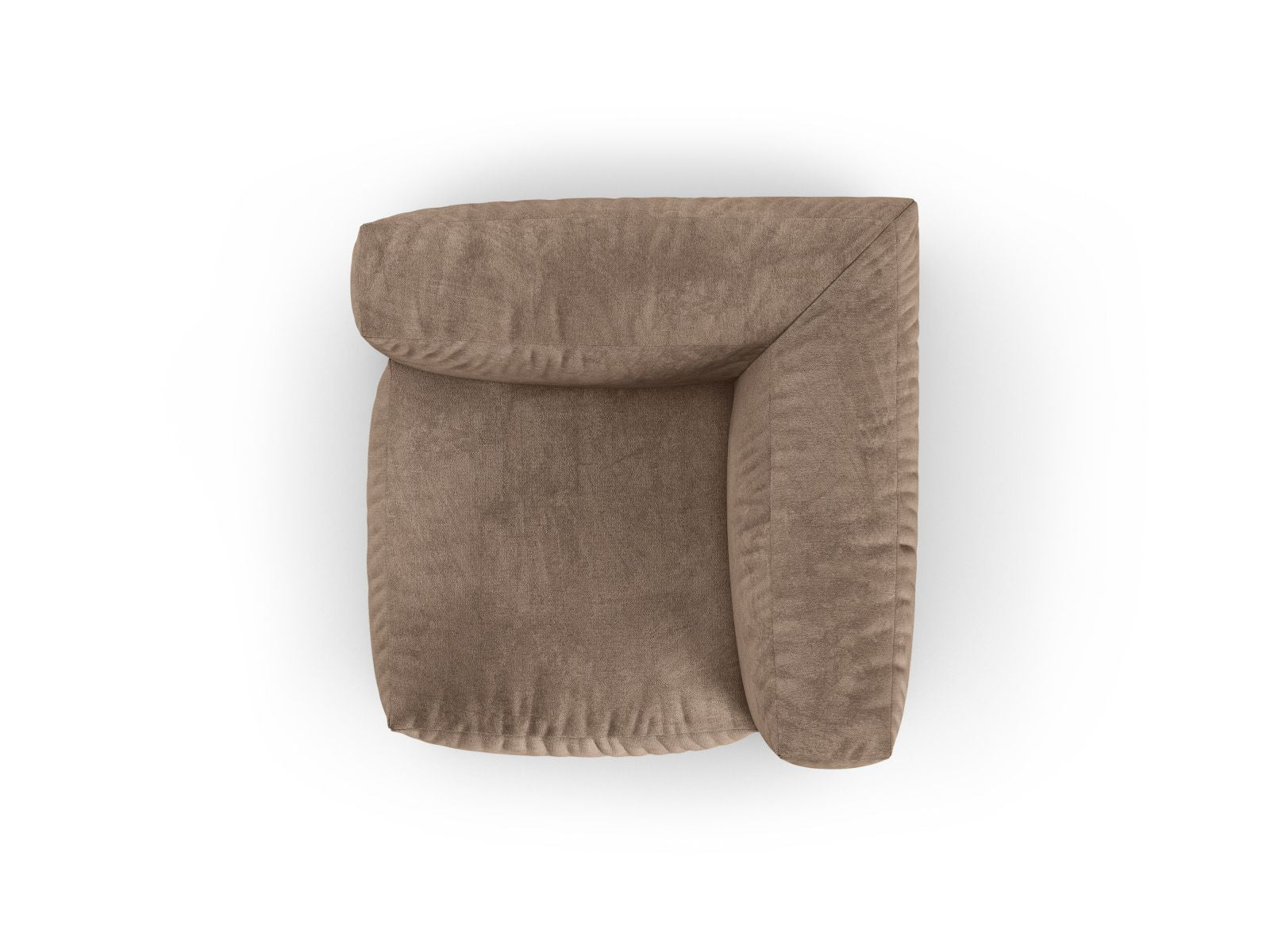 Stilvolles 1-Sitzer Eckmodul XL Martina in sanftem Dunkelbeige, perfekt für kreative und flexible Sofa-Layouts in zeitgemäßen Wohnräumen.