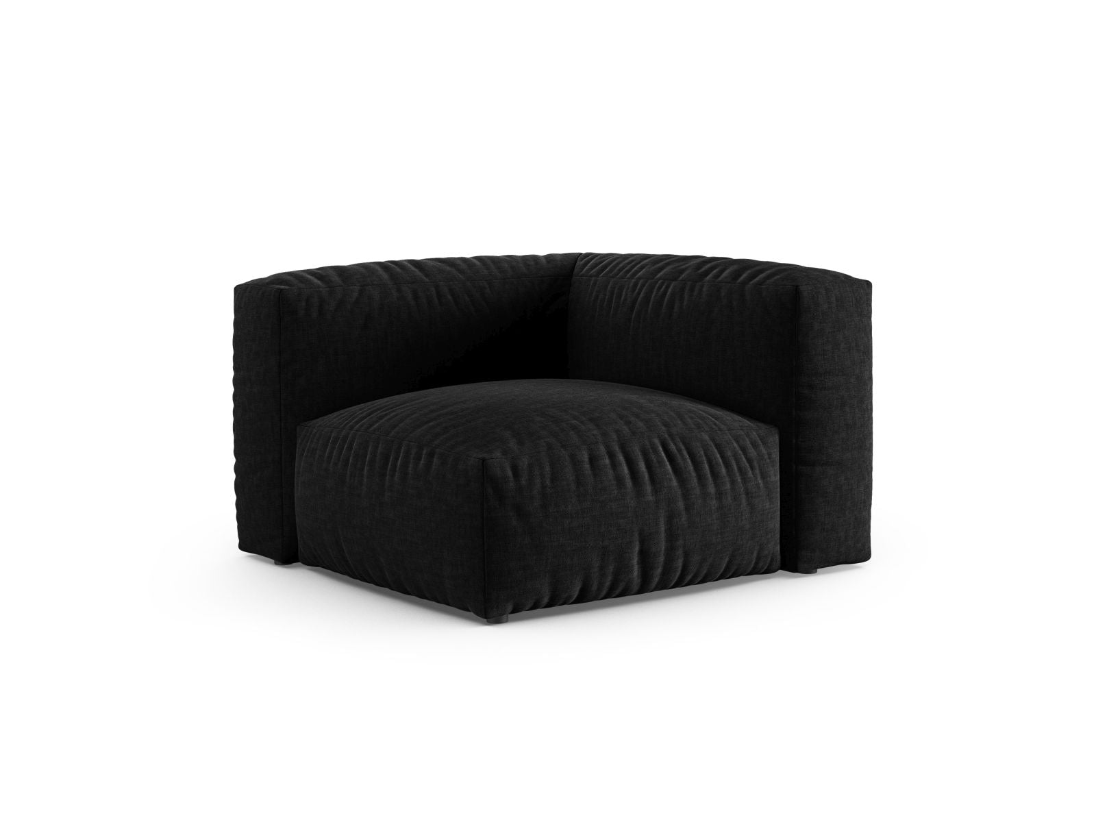 Elegantes 1-Sitzer Eckmodul XL Martina in stilvollem Schwarz, ideal für individuelle Sofa-Kombinationen im modernen Wohnraum.
