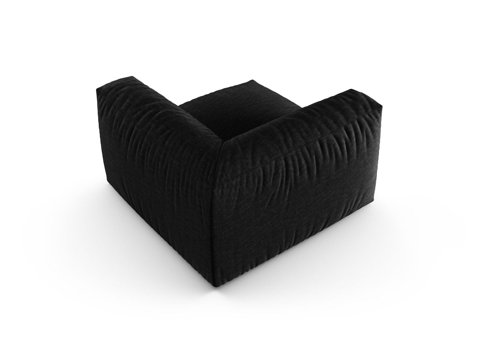 Elegantes 1-Sitzer Eckmodul XL Martina in Schwarz, ideal für moderne Wohnräume und individuelle Sofa-Gestaltungen.