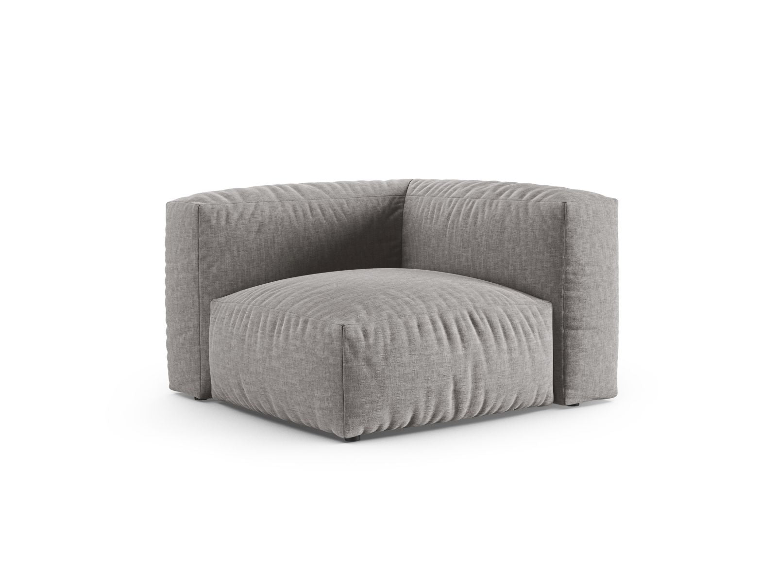 Elegantes 1-Sitzer Eckmodul XL Martina in hellem Grau, ideal für individuelle Sofa-Gestaltung im modernen Wohnraum.