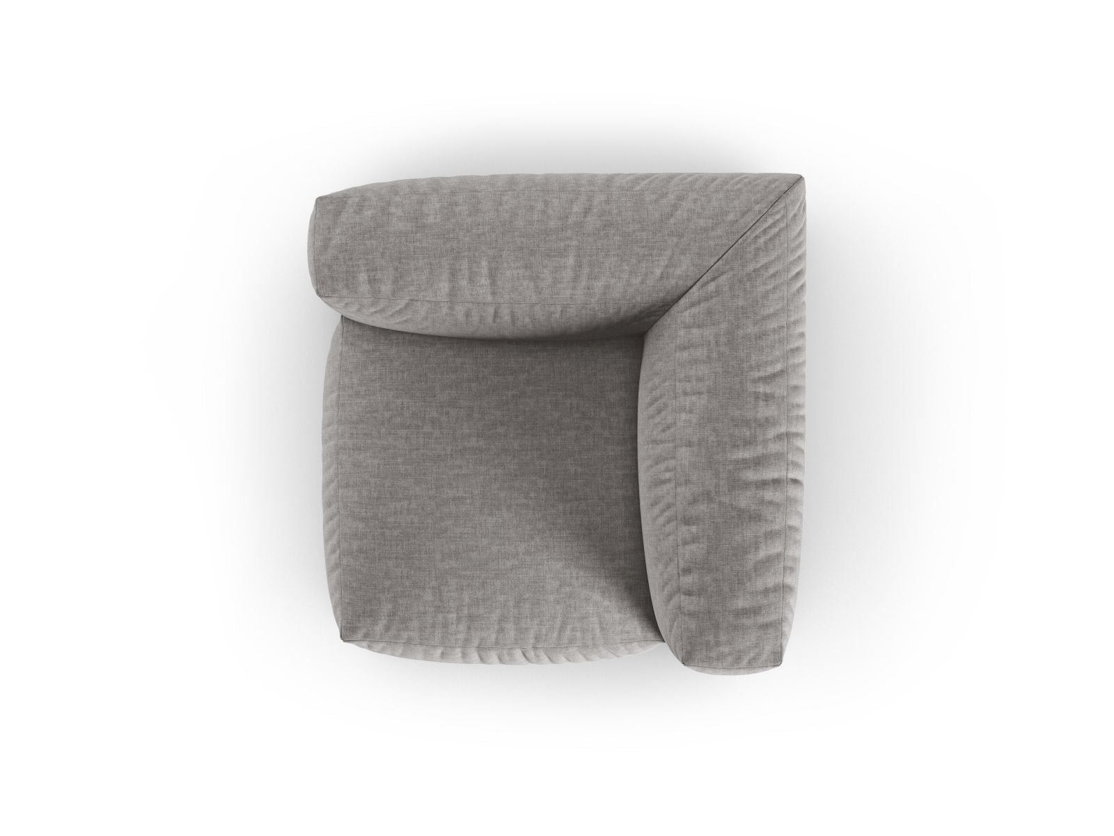Stylisches XL 1-Sitzer Eckmodul Martina in schickem Grau, perfekt für kreative und flexible Sofa-Kombinationen in zeitgemäßen Wohnstilen.