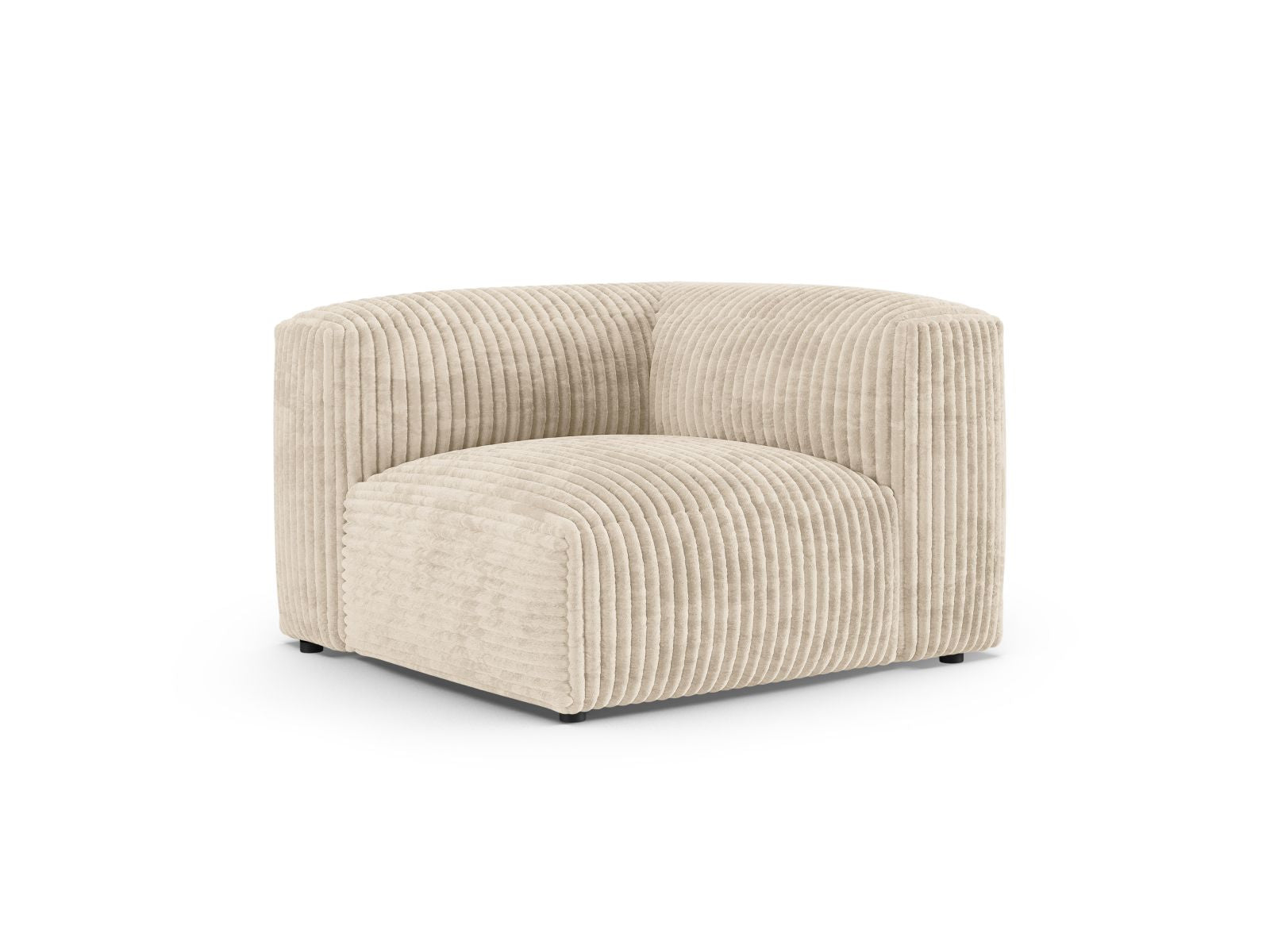 Elegantes 1-Sitzer Eckmodul XL Martina in sanftem Light Beige-Tilia, ideal für individuelle Sofa-Gestaltung im modernen Wohnraum.