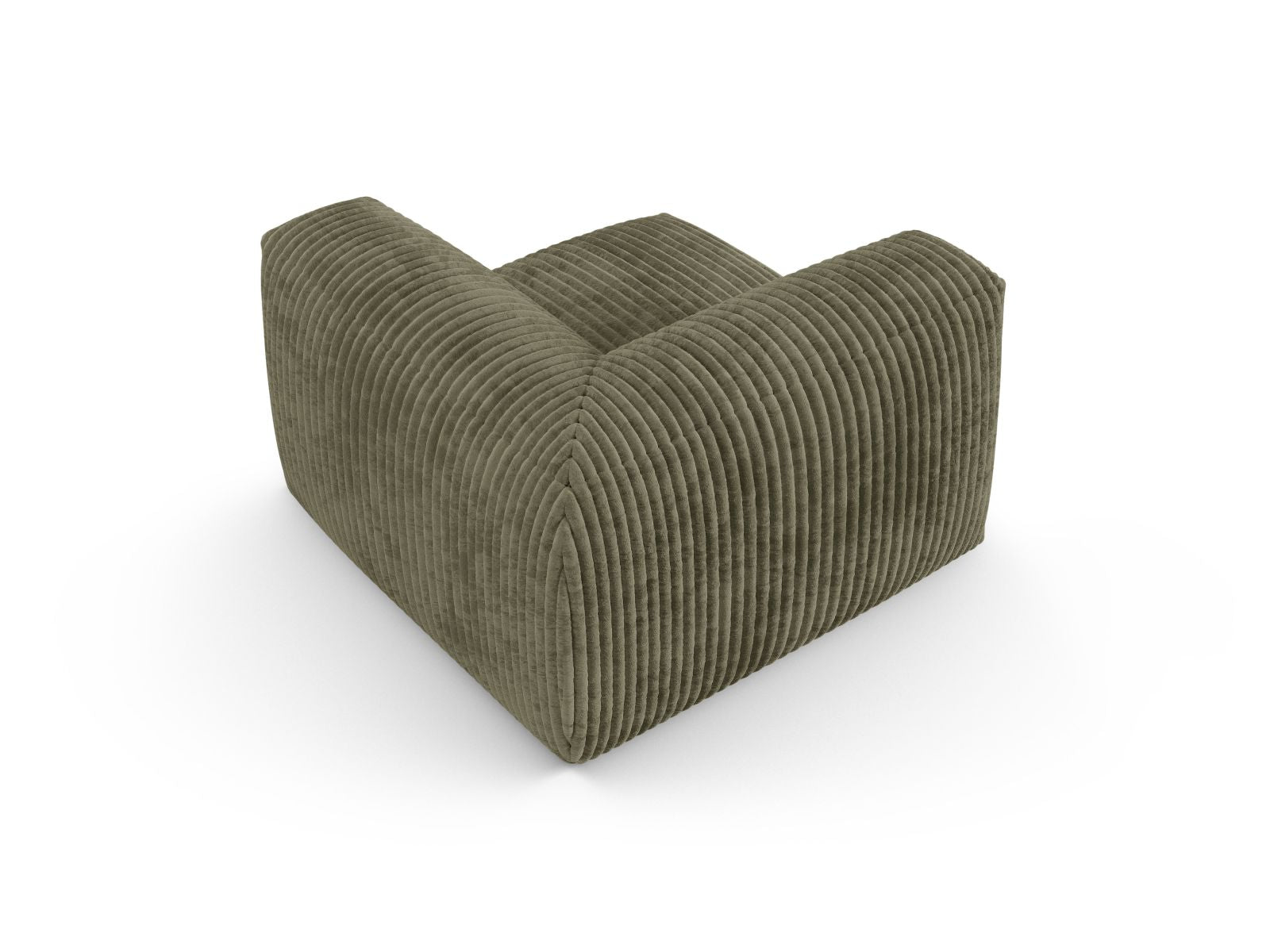 Elegantes 1-Sitzer Eckmodul XL Martina in Moss Green-Tilia, ideal für individuelle Sofa-Arrangements und moderne Wohnstile.