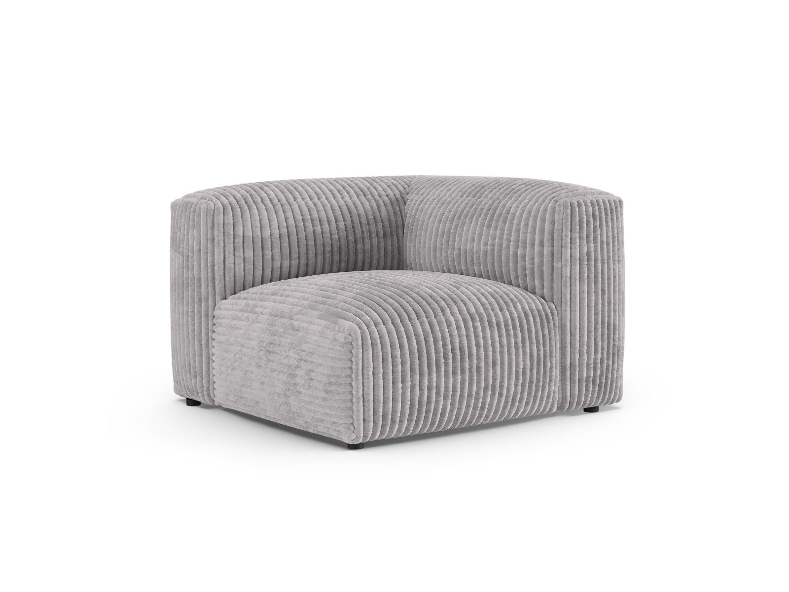 Elegantes 1-Sitzer Eckmodul XL Martina in hellem Grau, ideal für individuelle Sofa-Gestaltung im modernen Wohnraum.