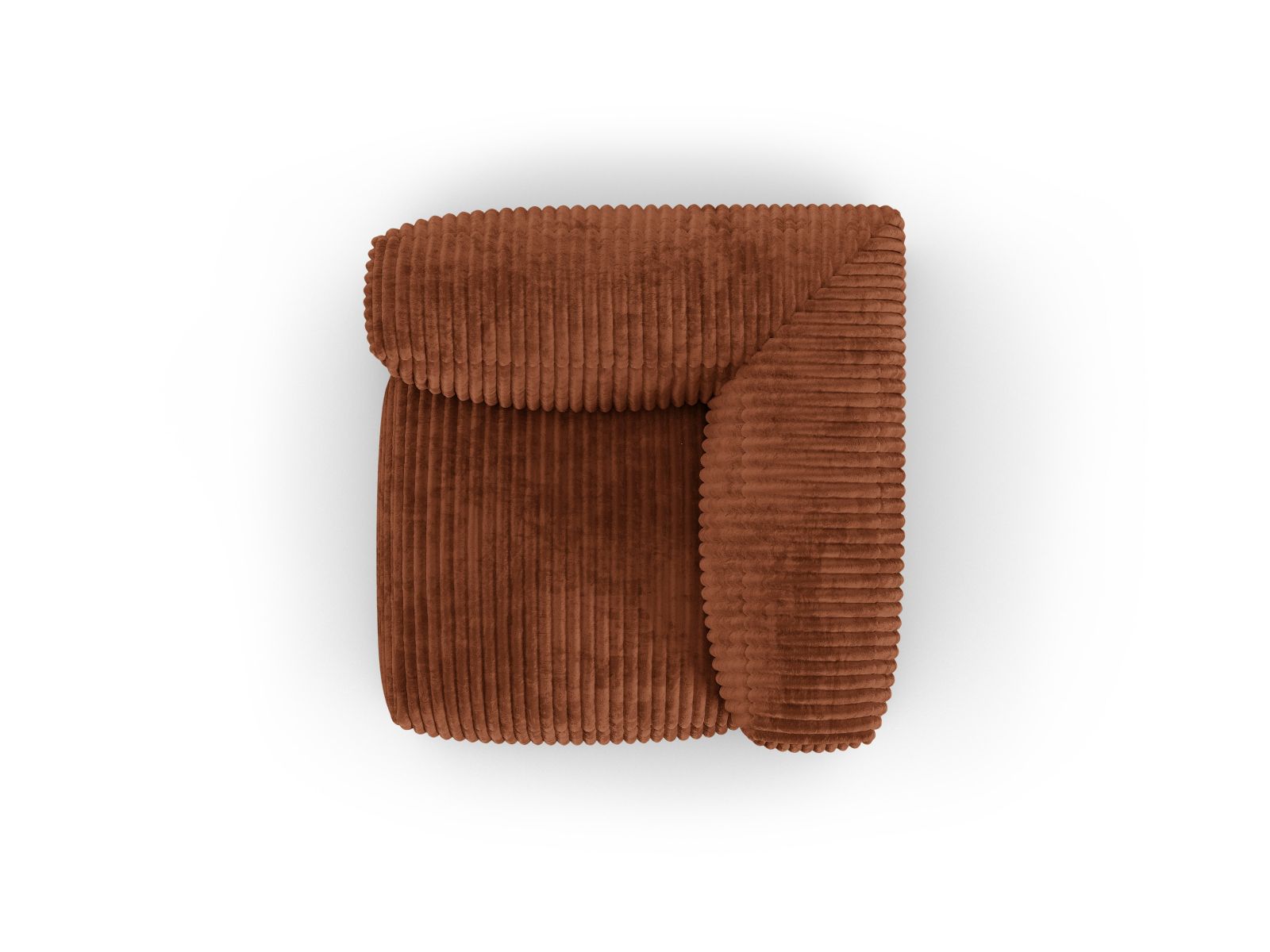 Stilvolles 1-Sitzer Eckmodul XL Martina in Brick-Tilia, perfekt für kreative Sofa-Kombinationen und moderne Inneneinrichtungen.