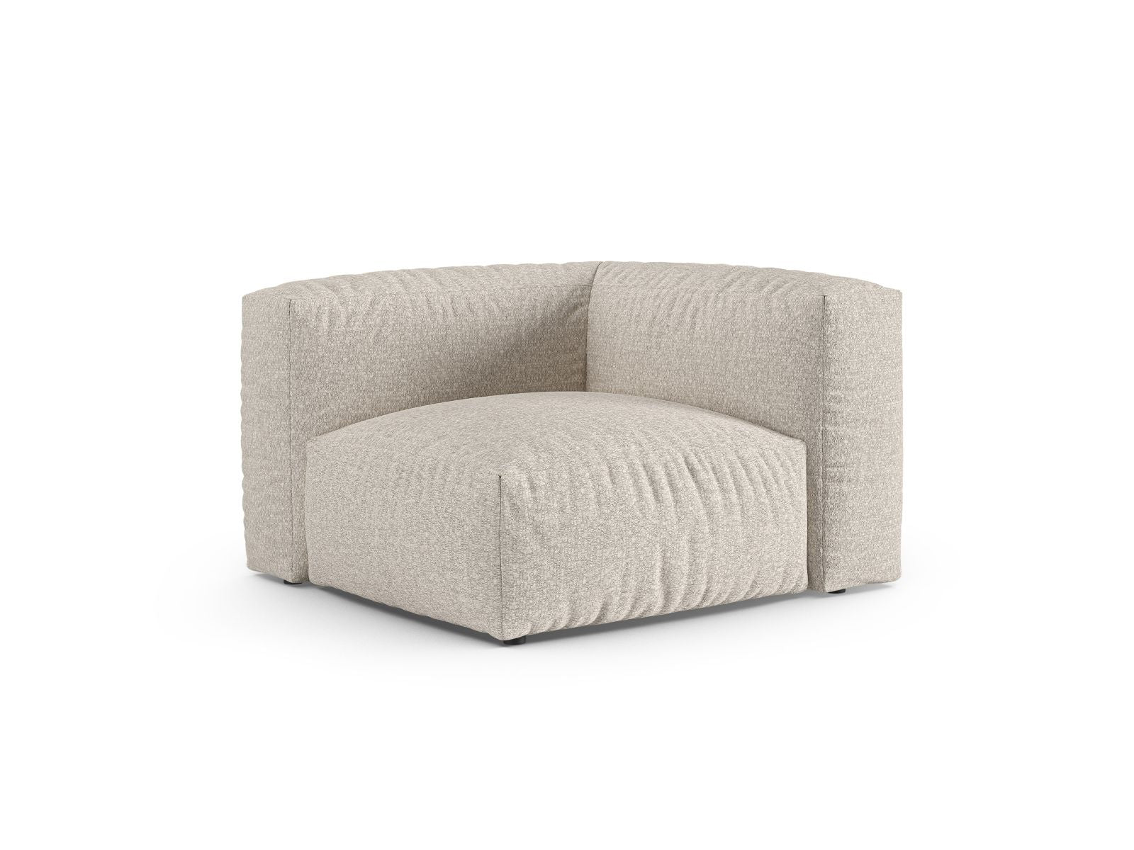 Beige 1-Sitzer Eckmodul XL Martina von Micadoni, stilvolles und flexibles Sofa-Element für individuelle Wohnraumgestaltung.