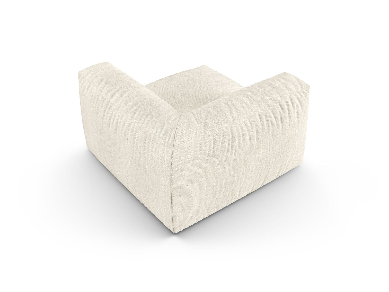 Elegantes 1-Sitzer Eckmodul XL Martina in zartem Ivory-Monet, ideal für individuelle Sofa-Arrangements in modernen Wohnräumen.