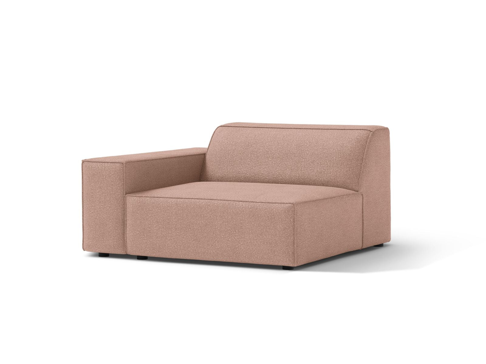 Elegantes 1-Sitzer Modul links Jodie in sanftem Powder Pink, ideal für stilvolle Wohnräume und vielseitige Sofa-Kombinationen.