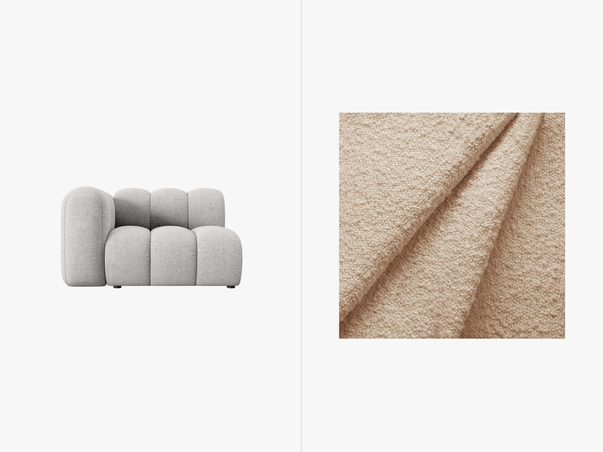 Lupine Boucle Modul links 1 Sitzer in Beige-Baloo präsentiert im Onlineshop von KAQTU Design AG. Modulares Sofa ist von Micadoni