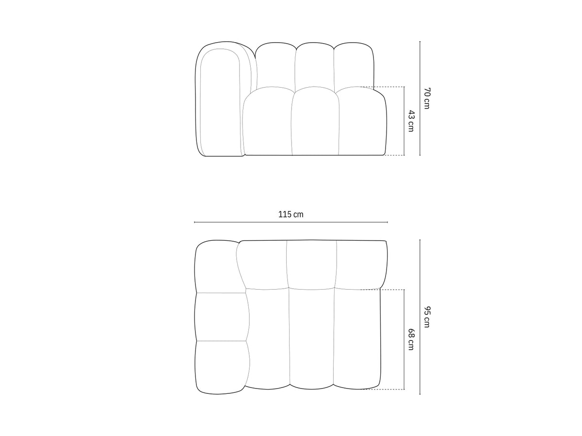 Lupine Boucle Modul links 1 Sitzer in Beige-Baloo präsentiert im Onlineshop von KAQTU Design AG. Modulares Sofa ist von Micadoni