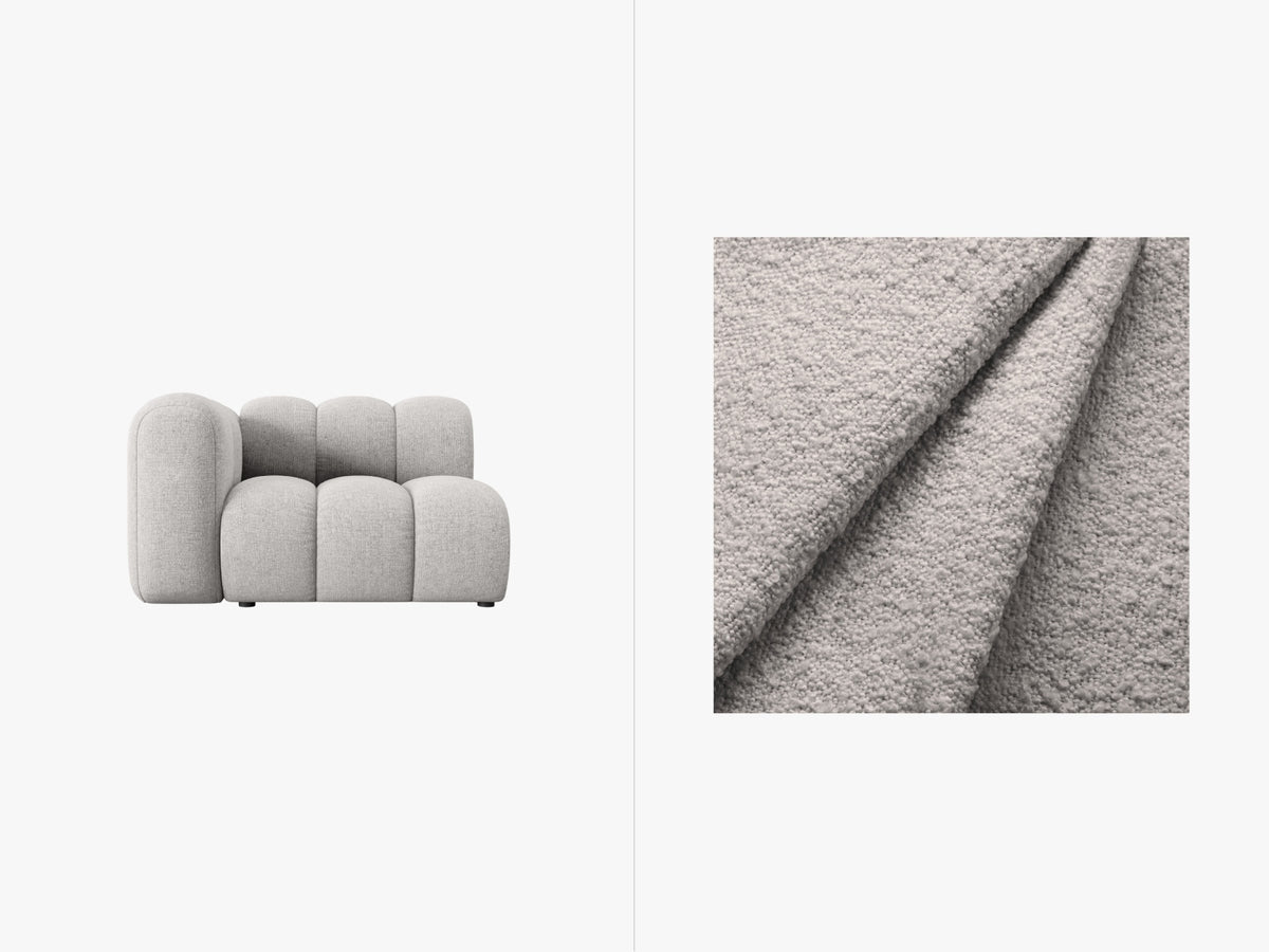 Lupine Boucle Modul links 1 Sitzer in Light Grey-Baloo präsentiert im Onlineshop von KAQTU Design AG. Modulares Sofa ist von Micadoni