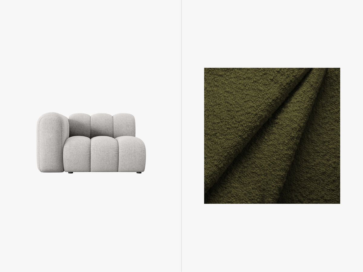 Lupine Boucle Modul links 1 Sitzer in Dark Olive Green-Baloo präsentiert im Onlineshop von KAQTU Design AG. Modulares Sofa ist von Micadoni