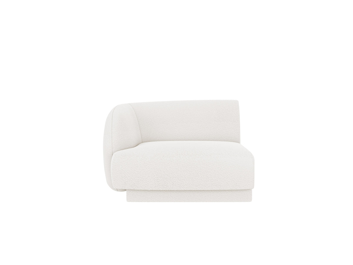 Miley Boucle Modul links 1 Sitzer in White-Baloo präsentiert im Onlineshop von KAQTU Design AG. Modulares Sofa ist von Micadoni