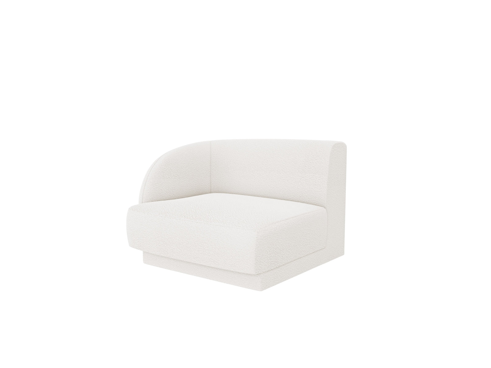 Miley Boucle Modul links 1 Sitzer in White-Baloo präsentiert im Onlineshop von KAQTU Design AG. Modulares Sofa ist von Micadoni