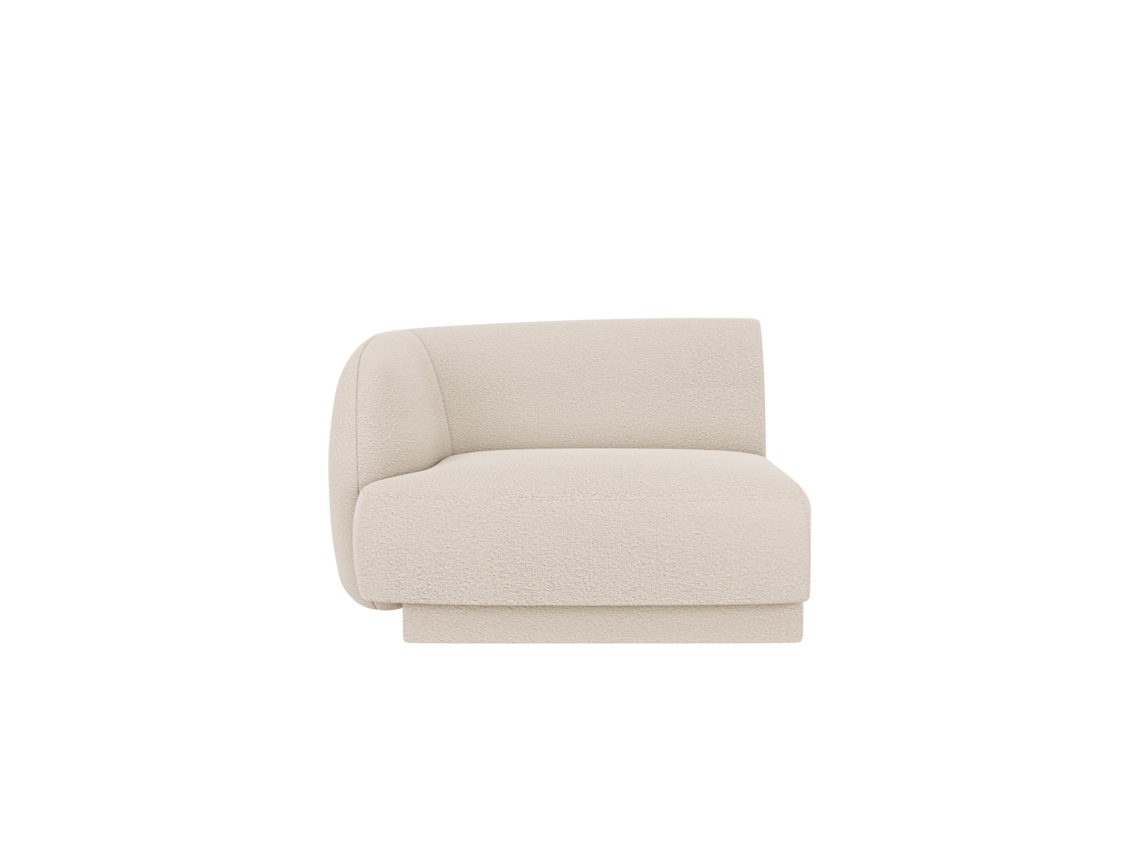 Miley Boucle Modul links 1 Sitzer in Beige-Baloo präsentiert im Onlineshop von KAQTU Design AG. Modulares Sofa ist von Micadoni