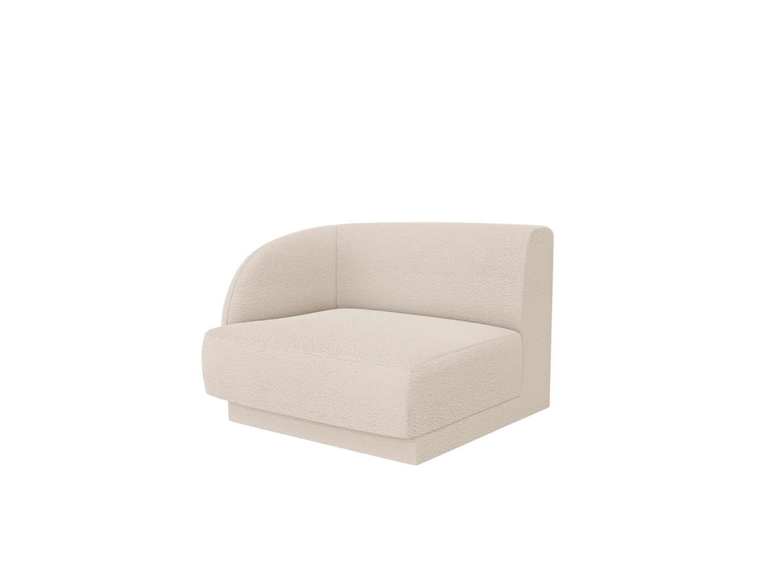 Miley Boucle Modul links 1 Sitzer in Beige-Baloo präsentiert im Onlineshop von KAQTU Design AG. Modulares Sofa ist von Micadoni