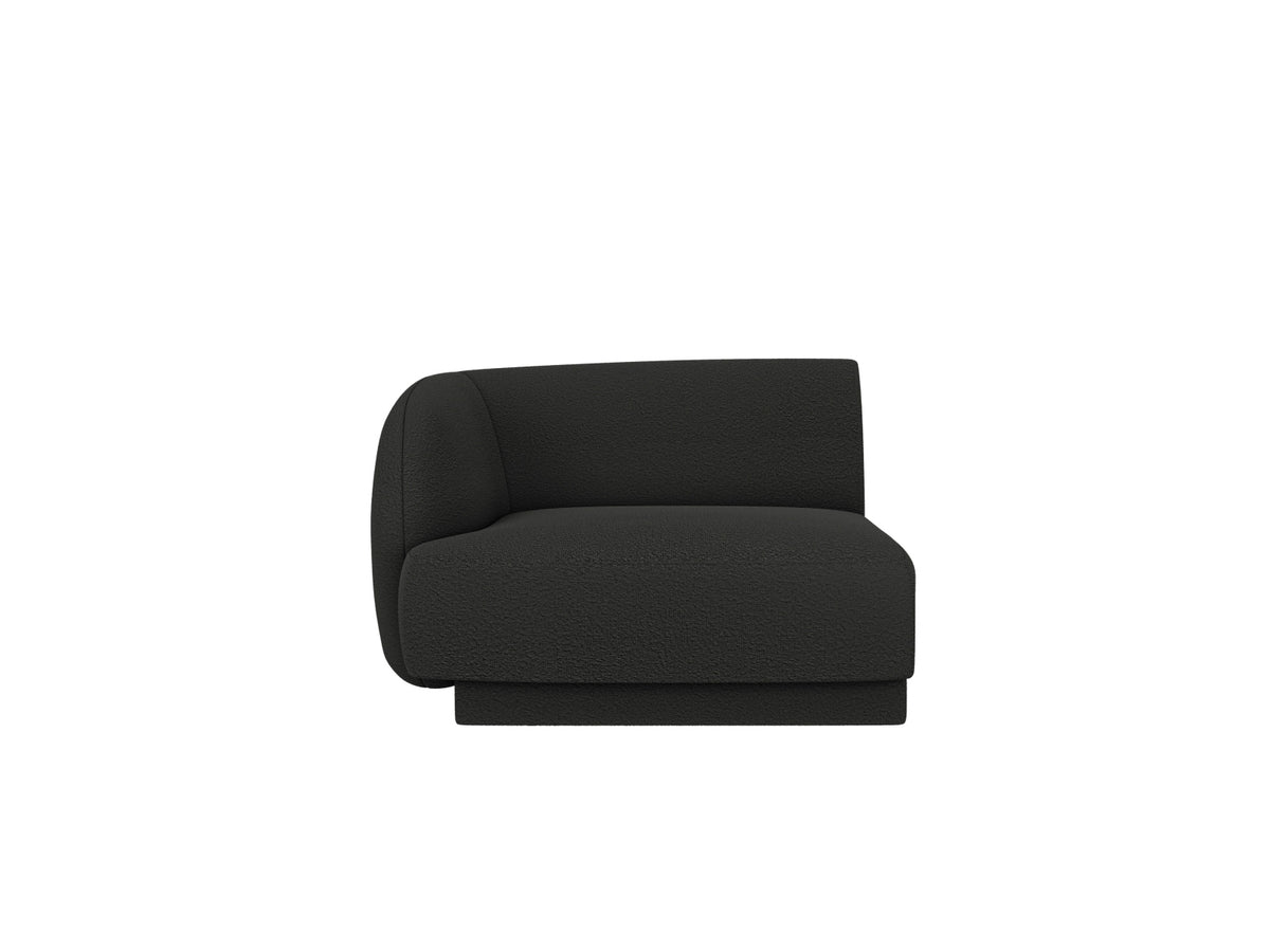 Miley Boucle Modul links 1 Sitzer in Black-Baloo präsentiert im Onlineshop von KAQTU Design AG. Modulares Sofa ist von Micadoni